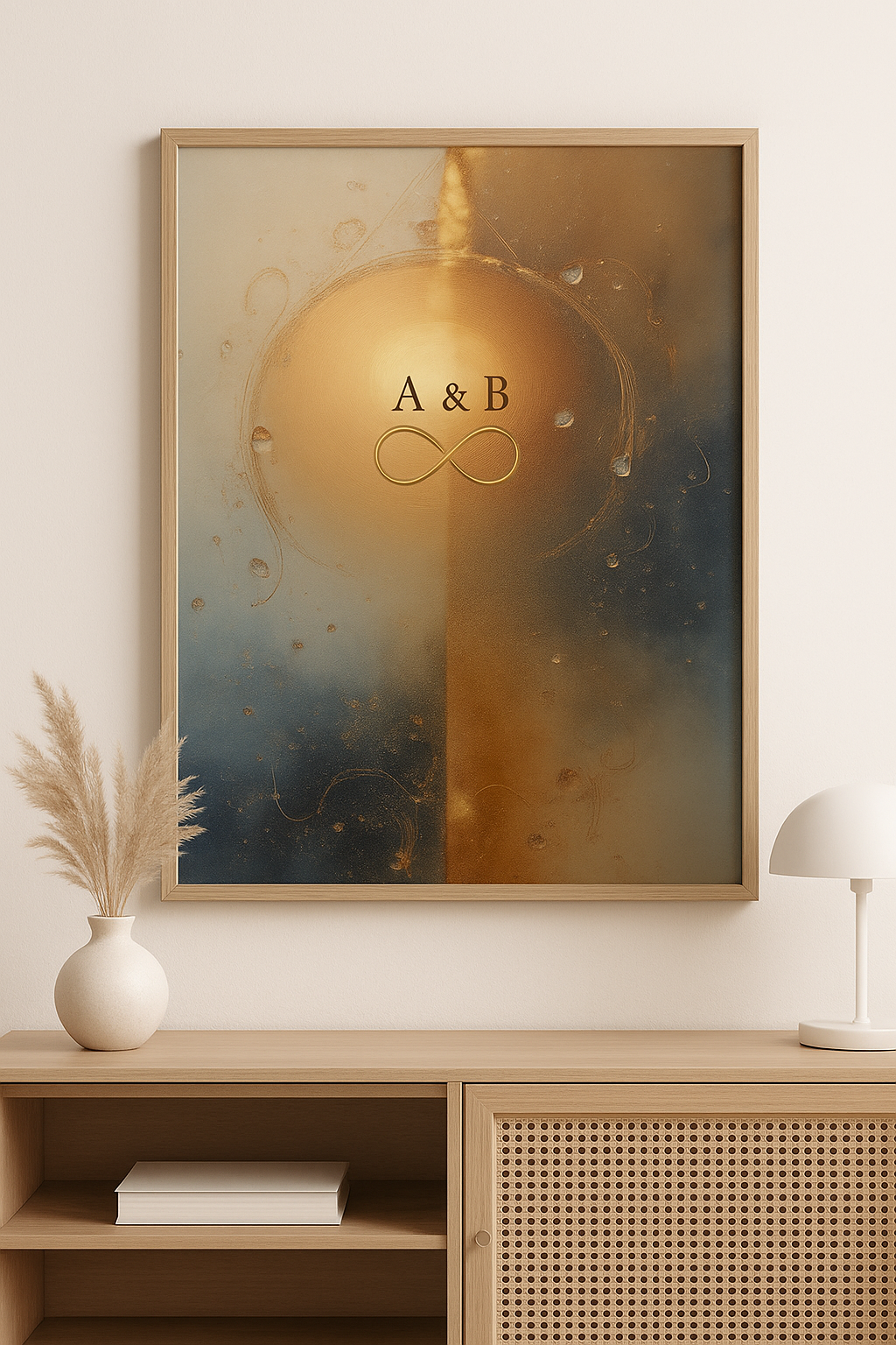 Lámina Personalizada “Almas Gemelas” – Iniciales + Símbolo del Infinito