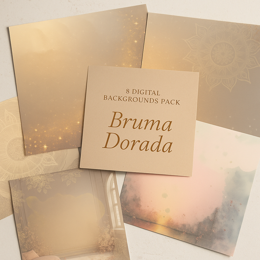 Bruma Dorada · Pack de 8 Fondos Digitales