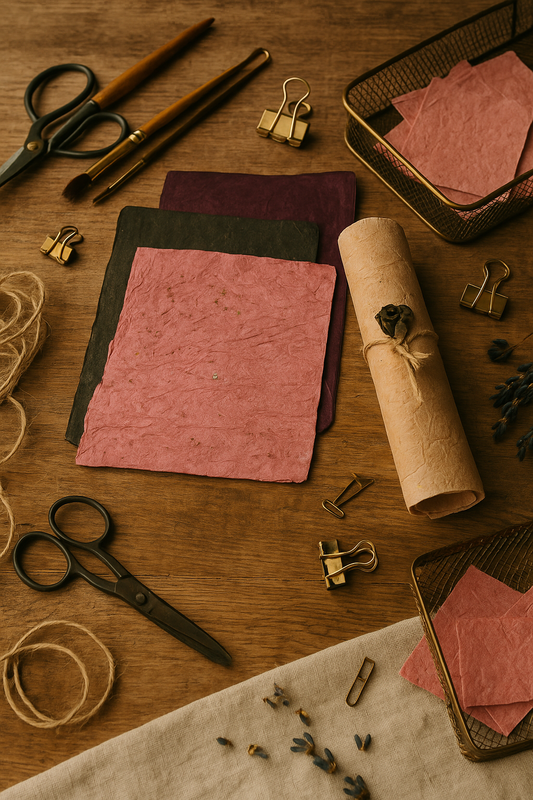 Colección Papel con Alma- Papeles Artesanales.            4 uds.                  Monocromático