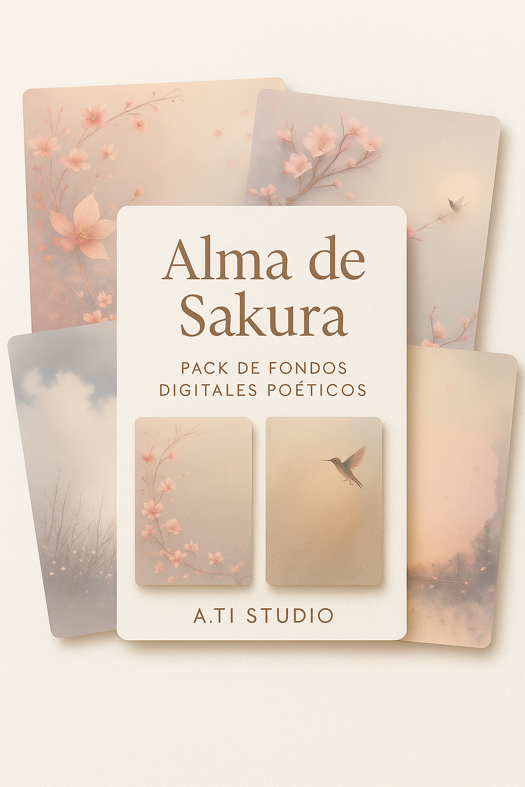 Alma de Sakura · Pack de 8 Fondos Digitales